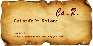 Csiszér Roland névjegykártya